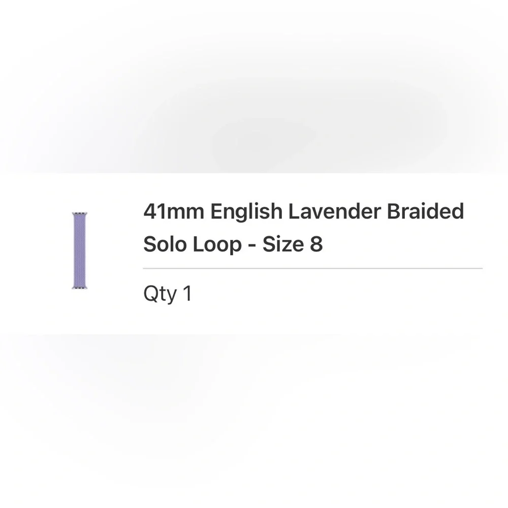 41mm English Lavendar Braided Solo Loop - Size 8